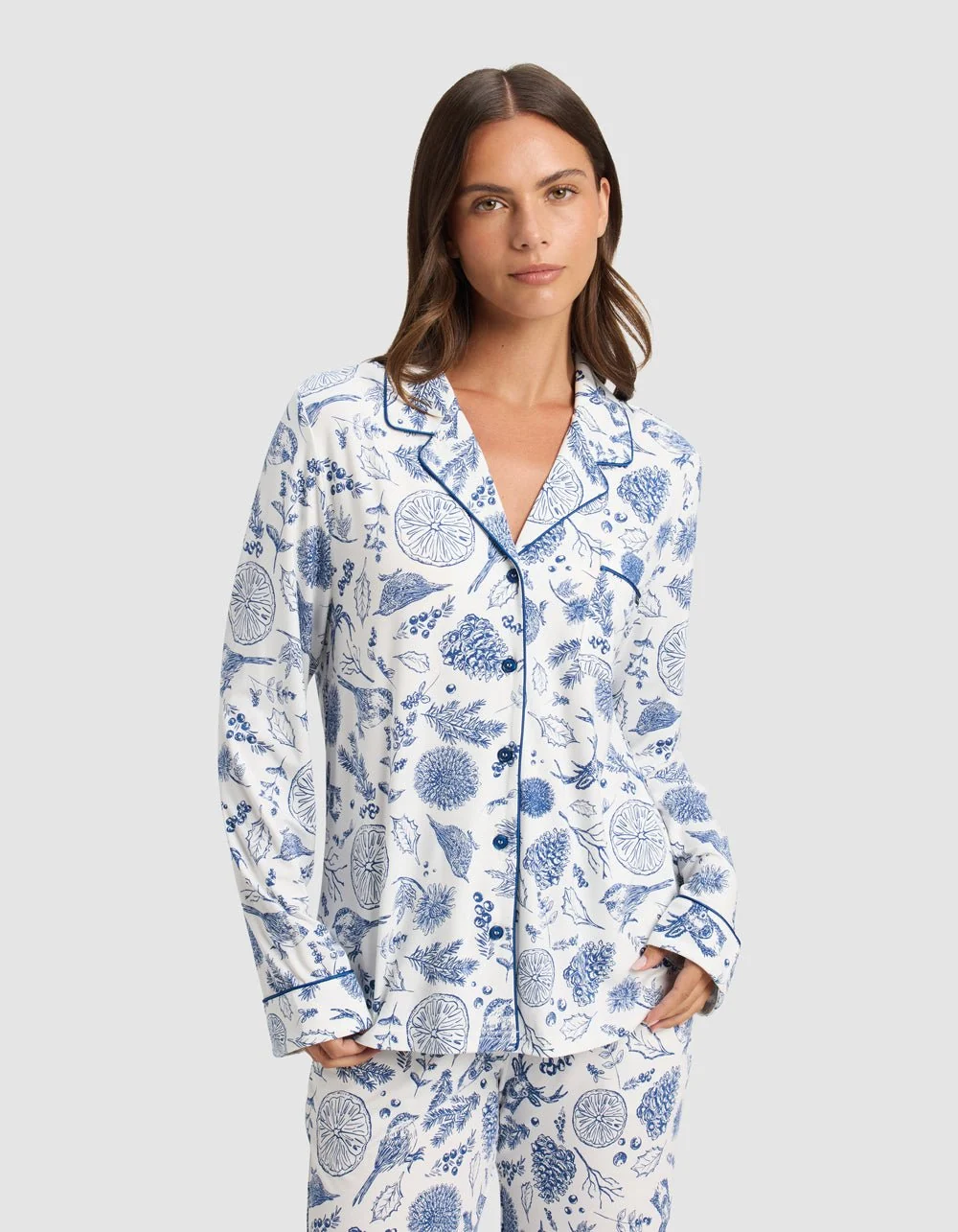 Women's Bamboo Stretch-Knit Long Sleeve Pajama Top - Last Chance - Image 3