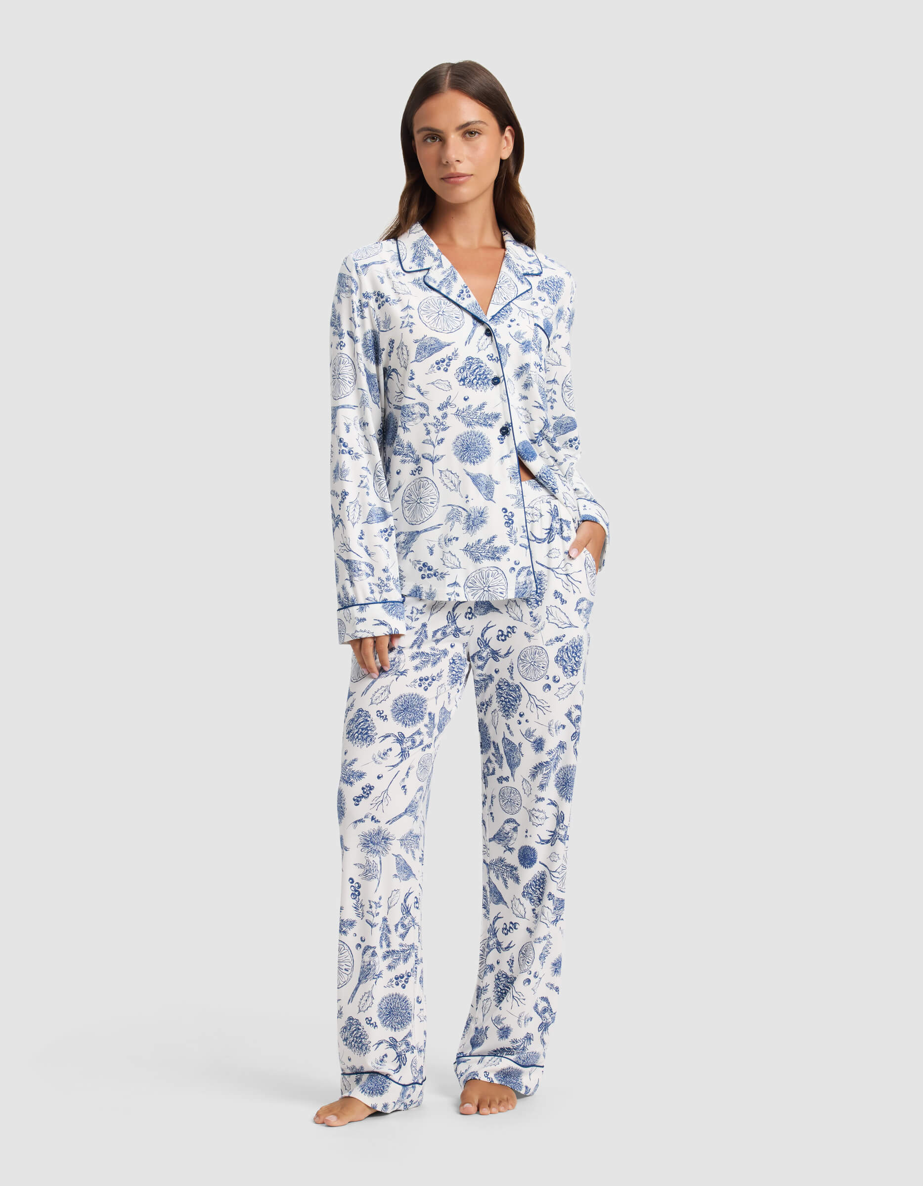 Women's Bamboo Stretch-Knit Long Sleeve Pajama Set - Last Chance - Image 3