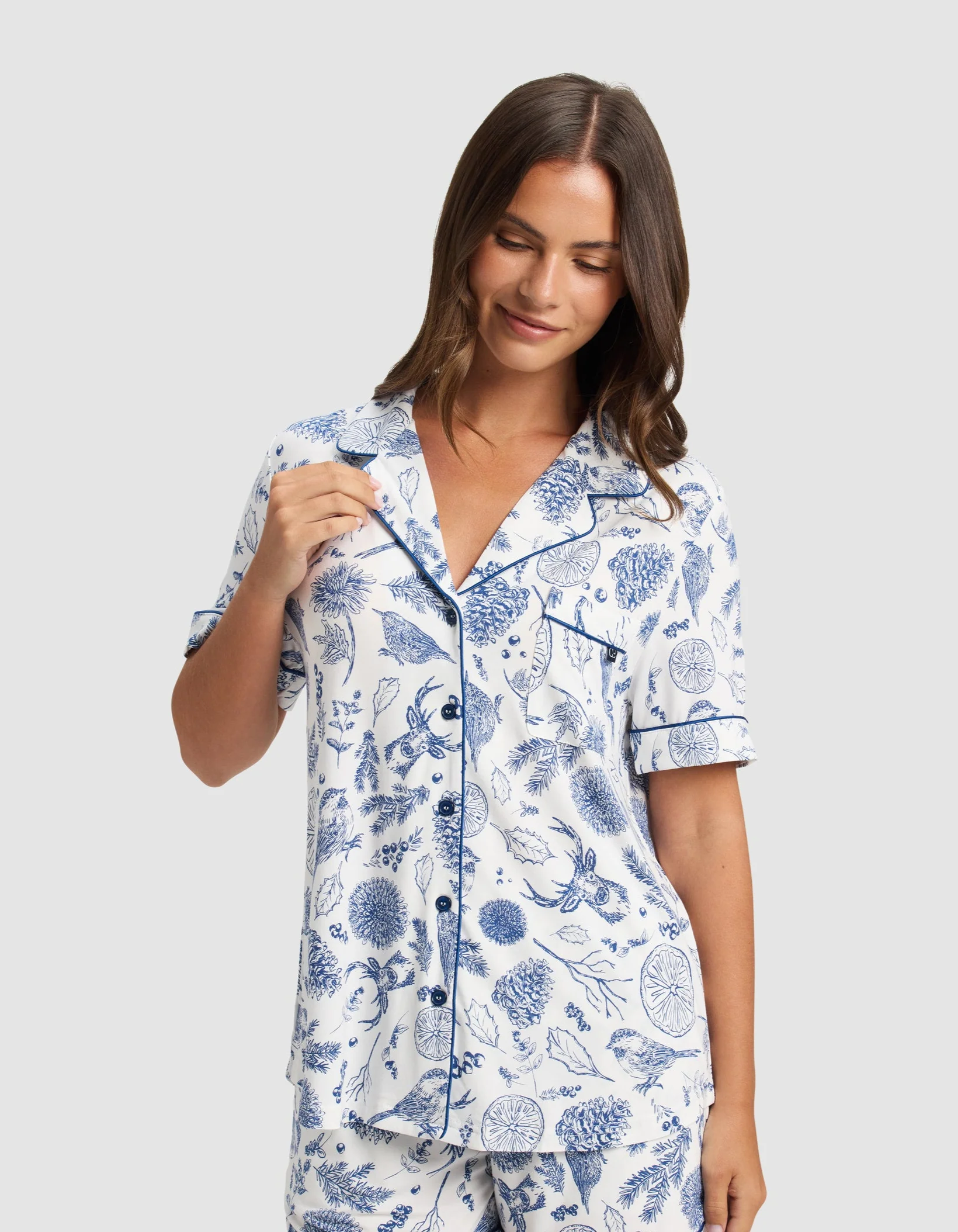 Women's Bamboo Stretch-Knit Short Sleeve & Pant Pajama Set - Last Chance - Image 8