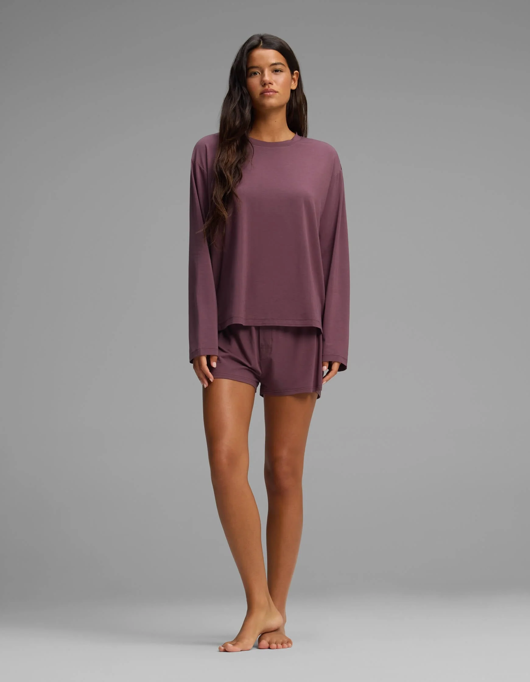 Women's First Layer Long Sleeve Sleep Tee & Boxer Short Set - Image 13