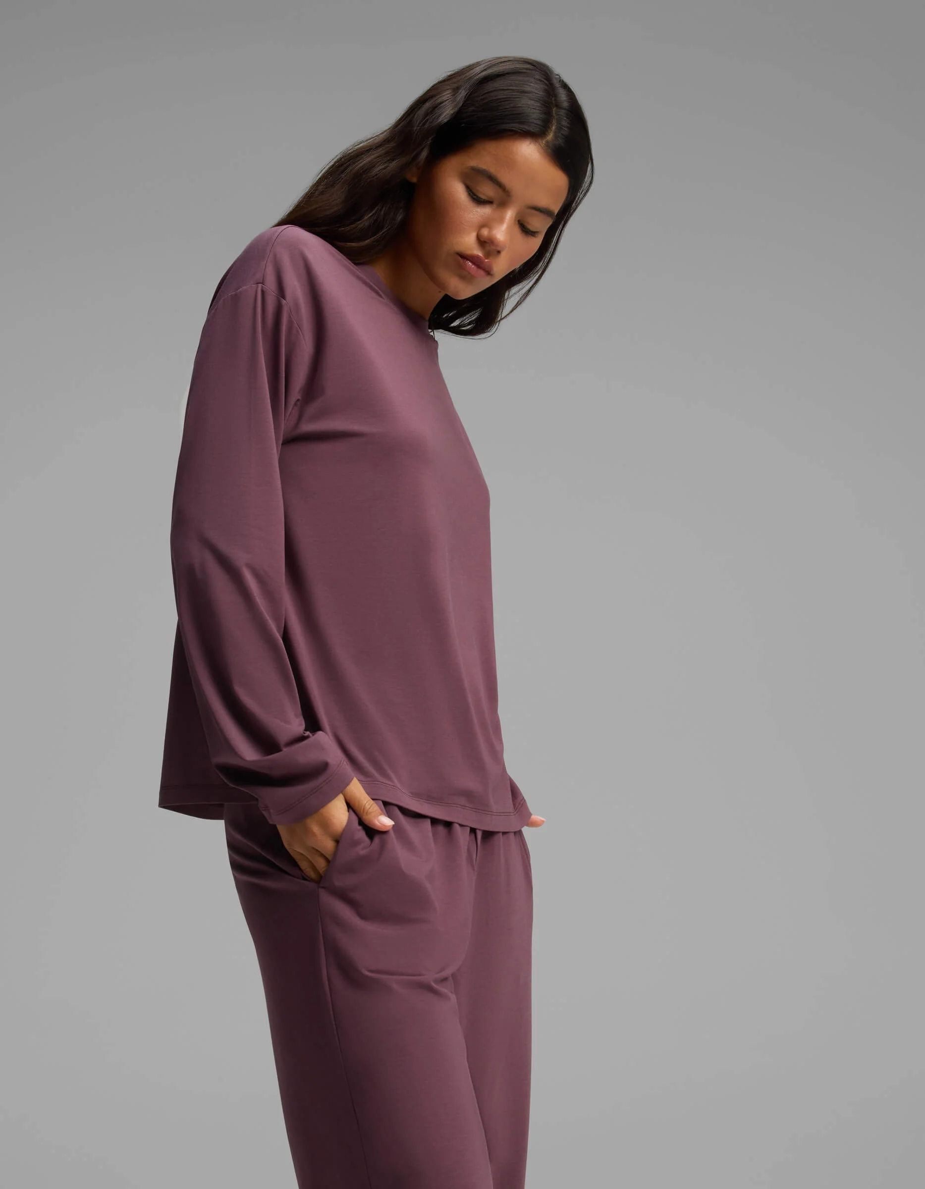 Women's First Layer Long Sleeve Sleep Tee & Pajama Pant Set - Image 3
