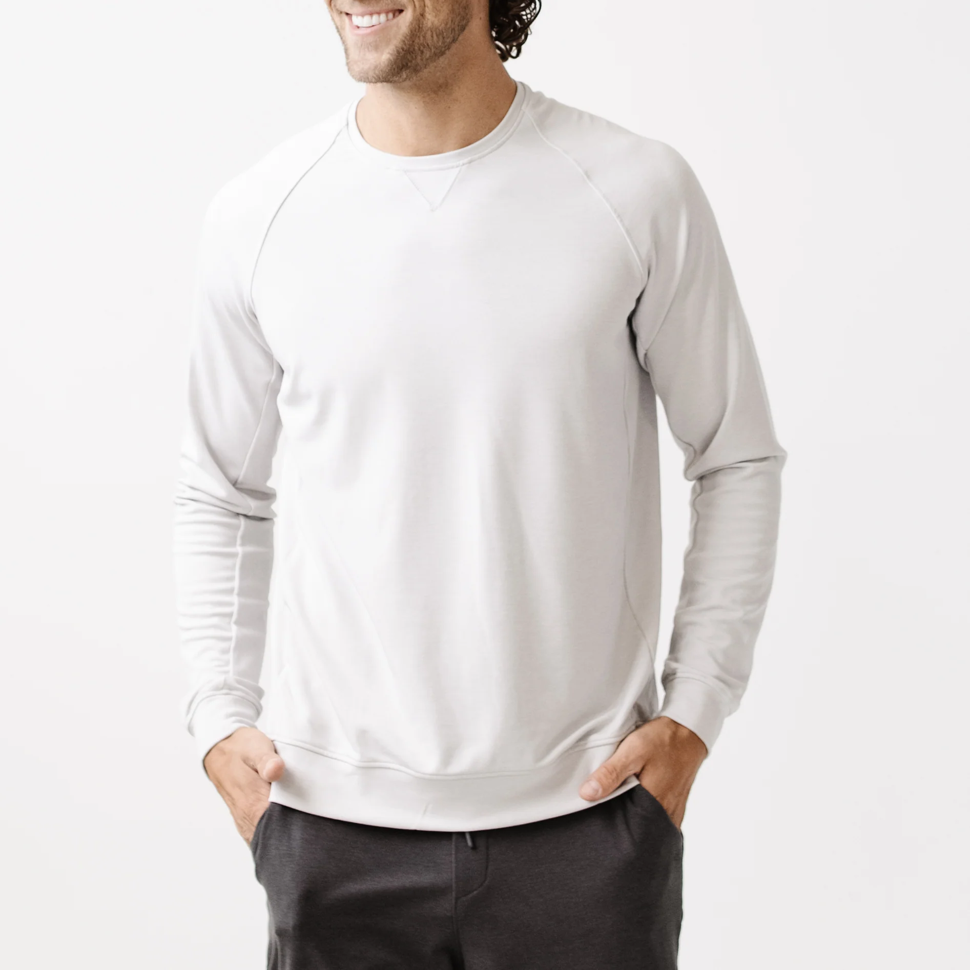 Men's Brushed Bamboo Pullover Crew - Last Chance