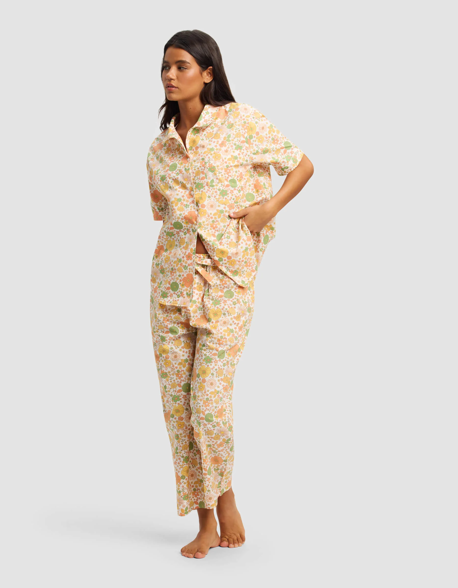 Women's Sutton Short Sleeve & Cropped Pajama Pant Set - Last Chance - Image 3