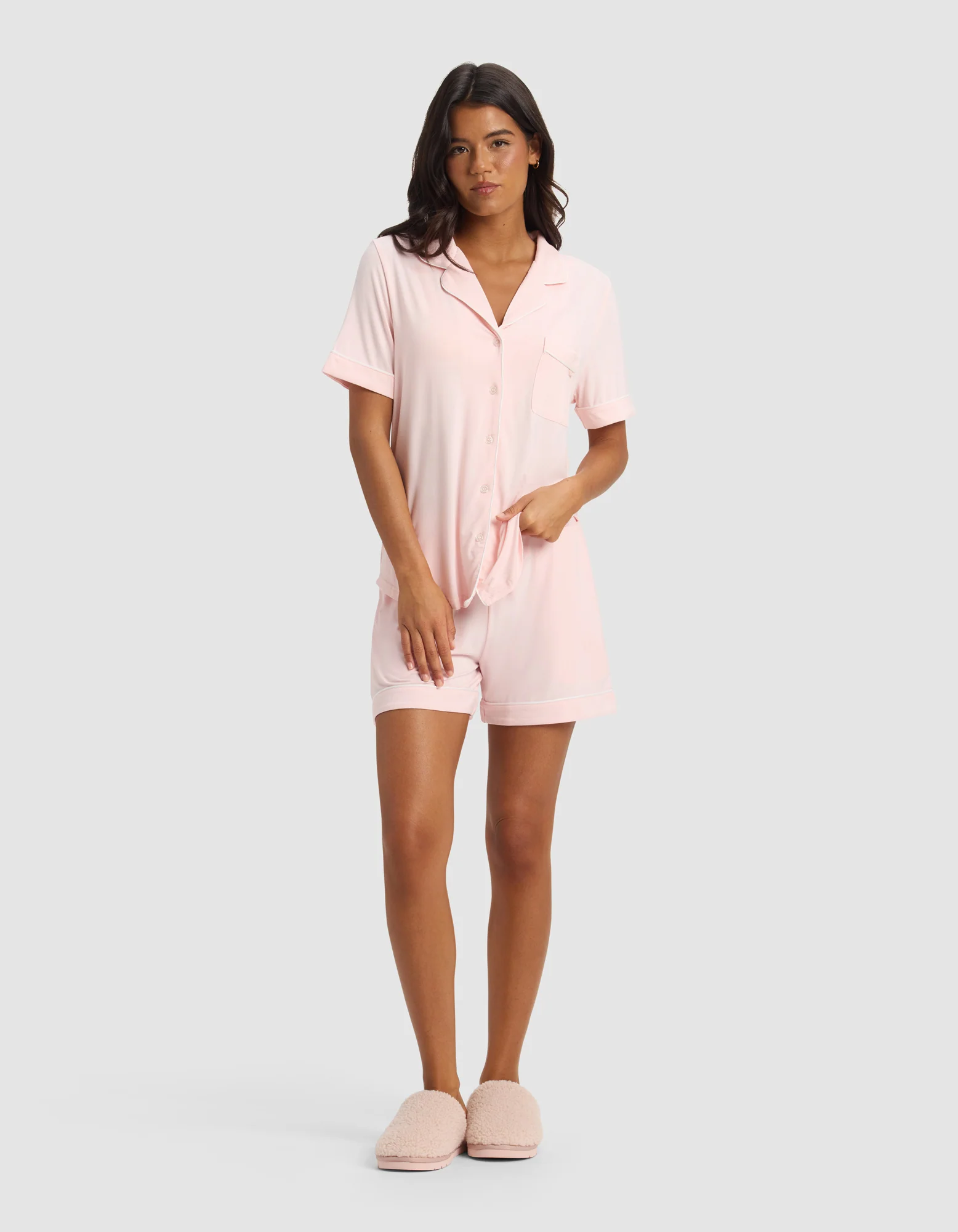 Women's Bamboo Stretch-Knit Short Sleeve Pajama Set - Image 4