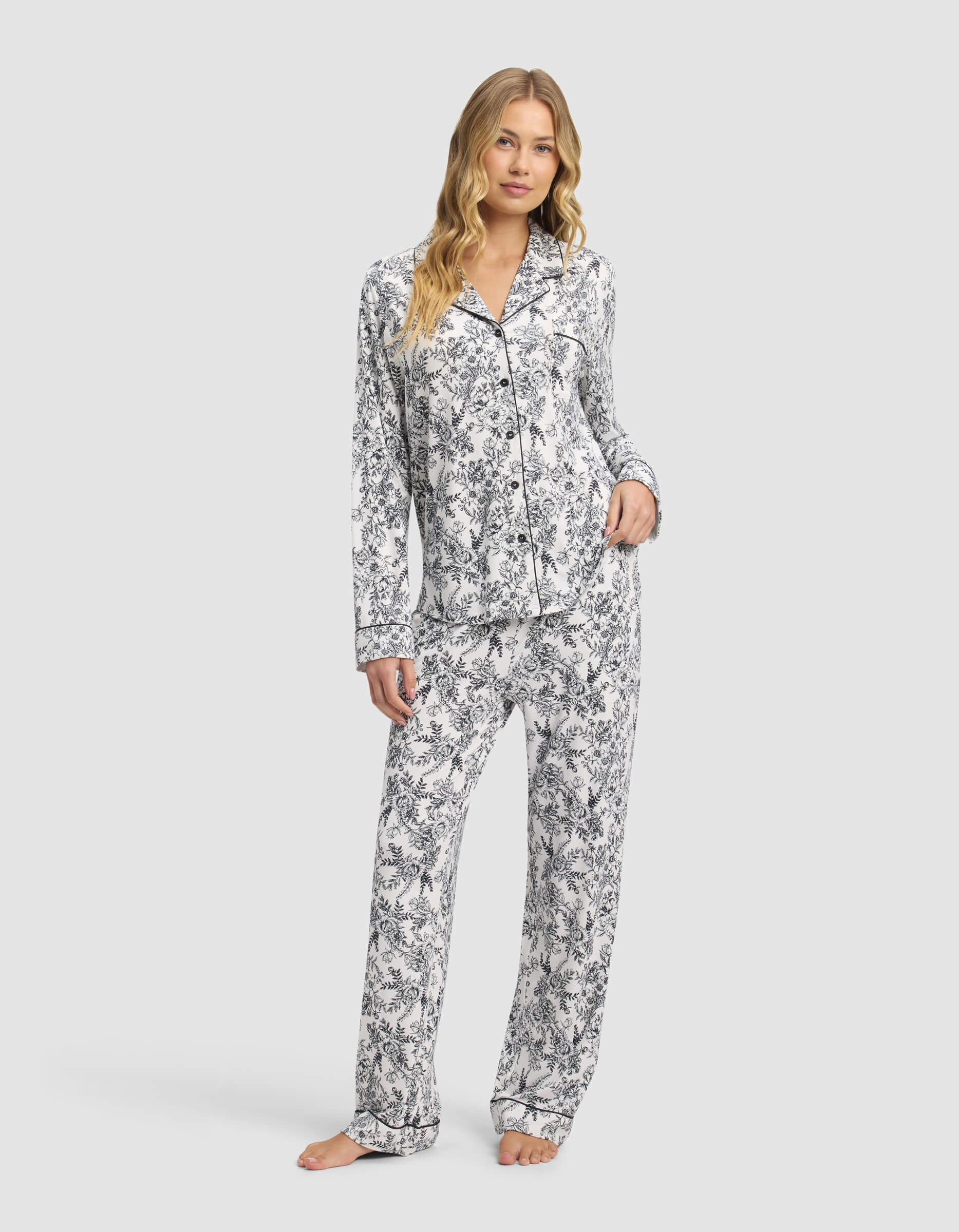 Women's Bamboo Stretch-Knit Long Sleeve Pajama Set - Last Chance