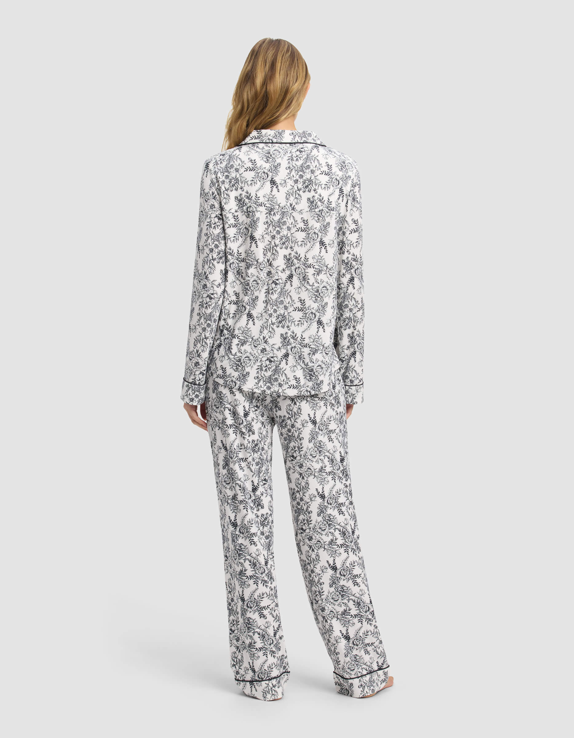 Women's Bamboo Stretch-Knit Long Sleeve Pajama Set - Last Chance - Image 2