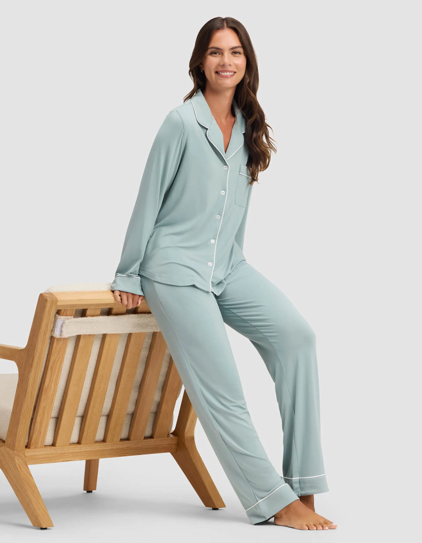 Women's Bamboo Stretch-Knit Long Sleeve Pajama Top - Image 17