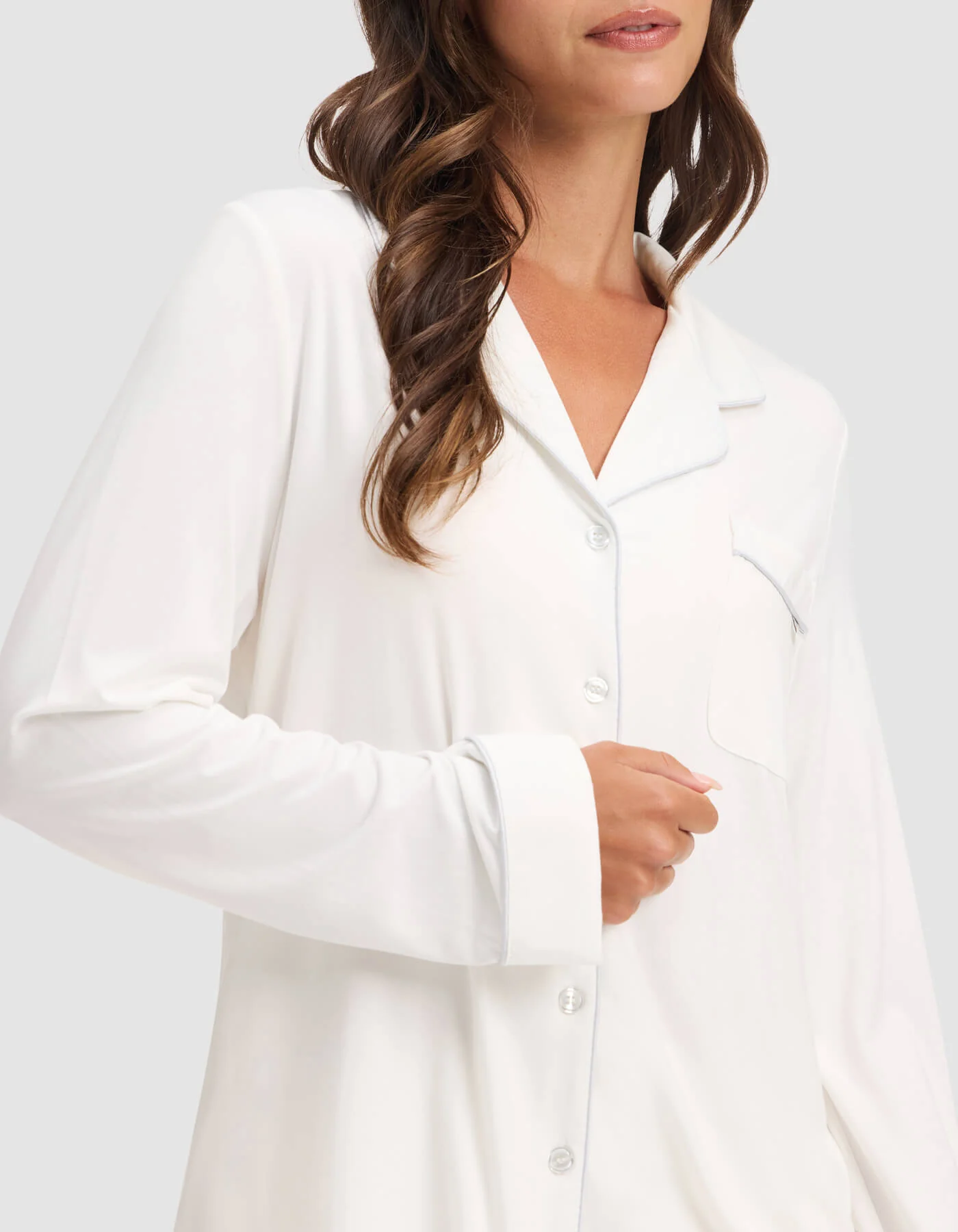Women's Bamboo Stretch-Knit Long Sleeve Pajama Top - Image 28