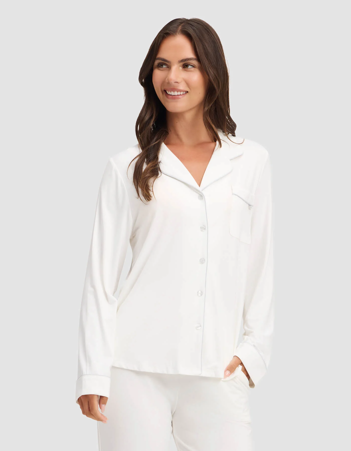 Women's Bamboo Stretch-Knit Long Sleeve Pajama Top - Image 25