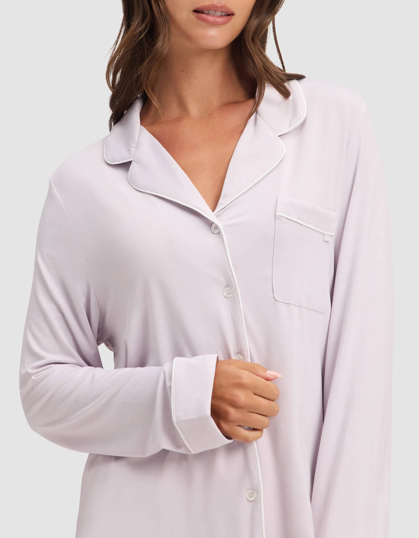 Women's Bamboo Stretch-Knit Long Sleeve Pajama Top - Image 4
