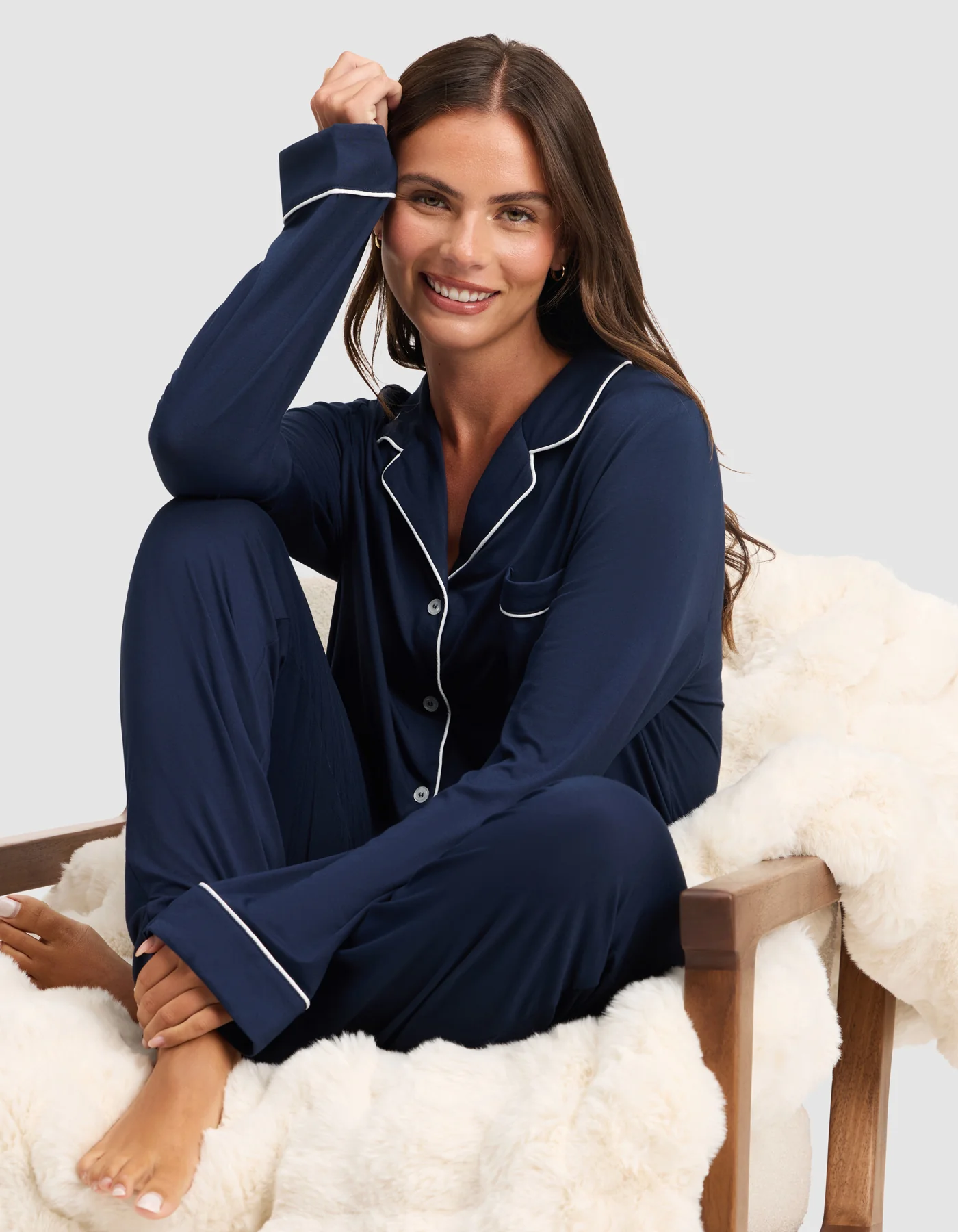 Women's Bamboo Stretch-Knit Long Sleeve Pajama Top TALL - Image 16