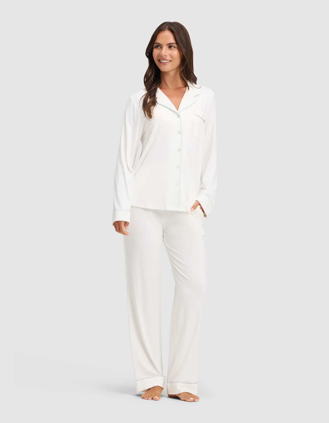 Women's Bamboo Stretch-Knit Long Sleeve Pajama Top TALL - Image 23