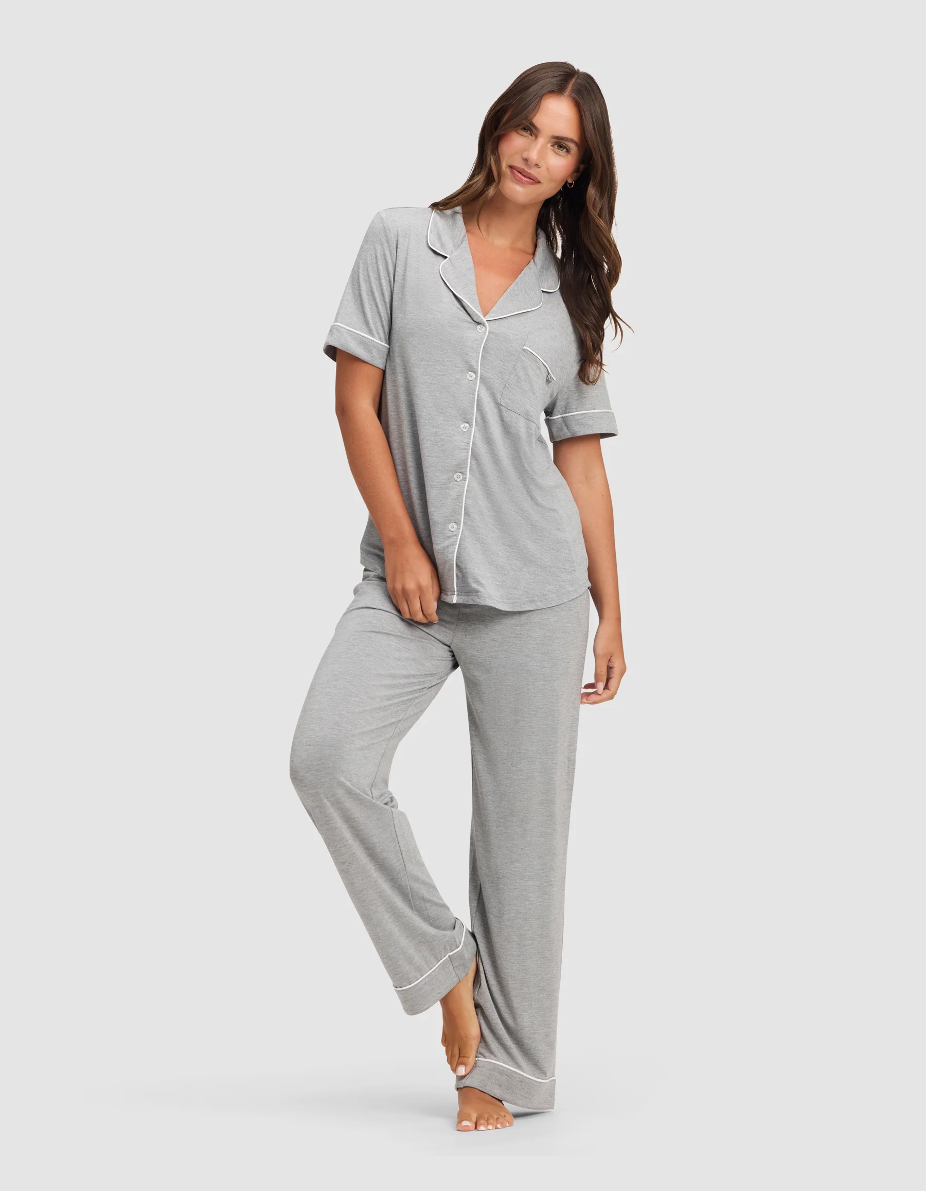 Women's Bamboo Stretch-Knit Short Sleeve Pajama Top - Image 20