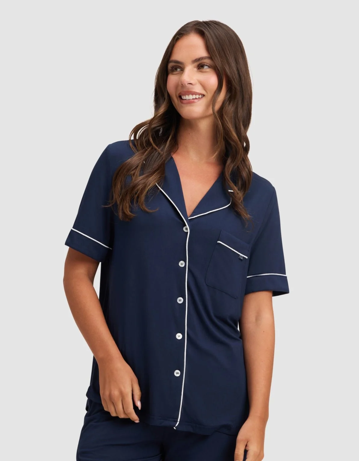 Women's Bamboo Stretch-Knit Short Sleeve Pajama Top - Image 7