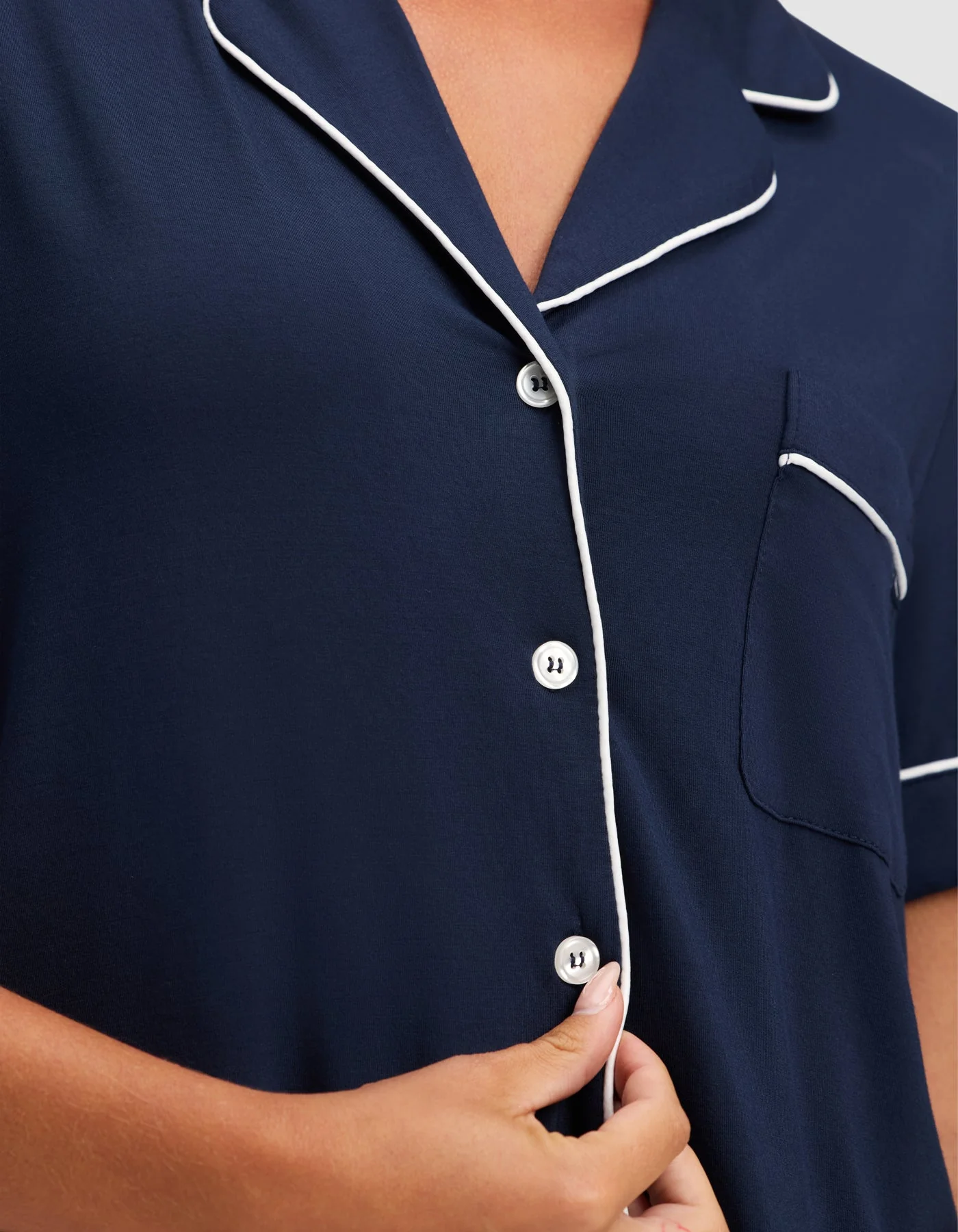 Women's Bamboo Stretch-Knit Short Sleeve Pajama Top - Image 11