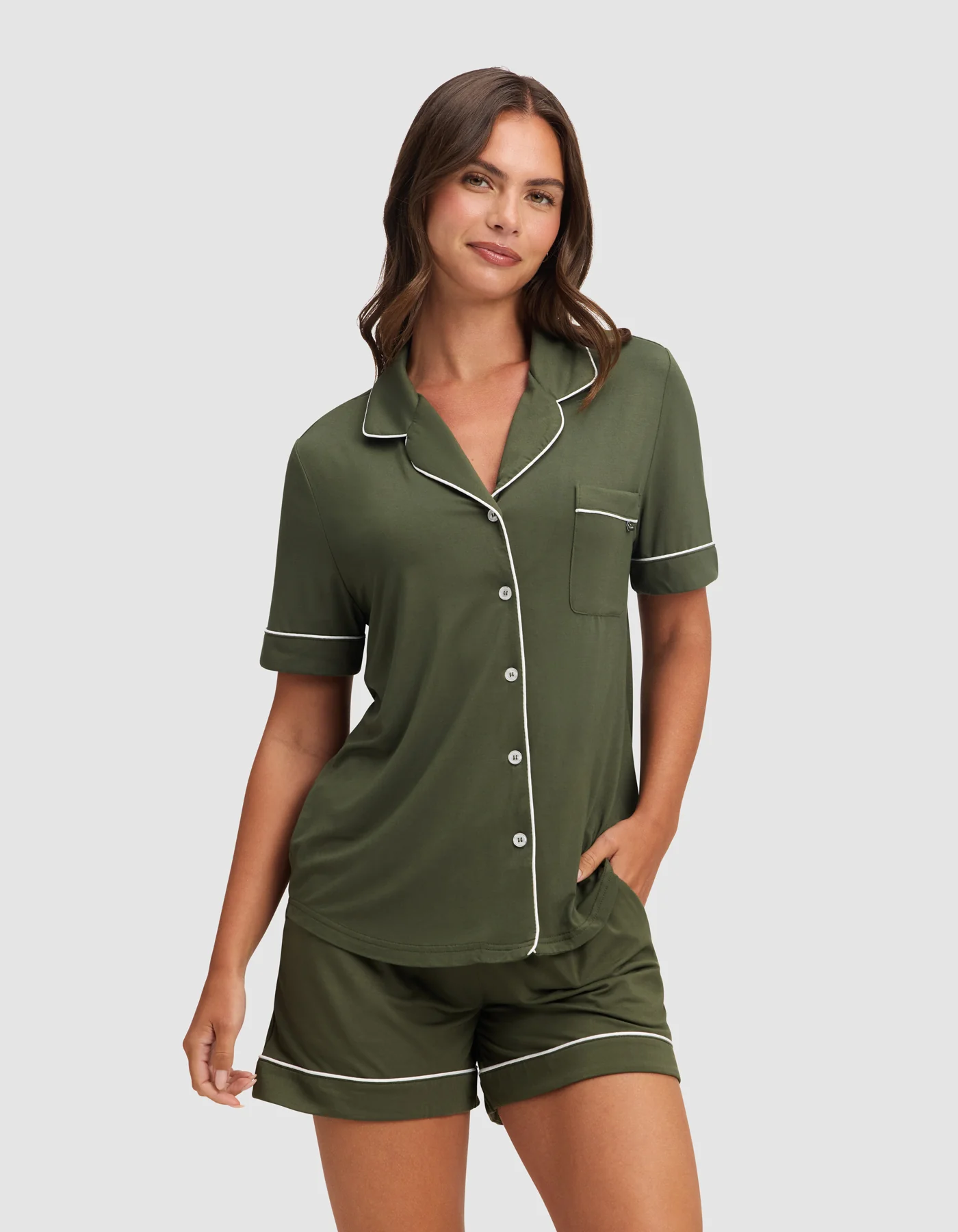 Women's Bamboo Stretch-Knit Short Sleeve Pajama Top - Image 29