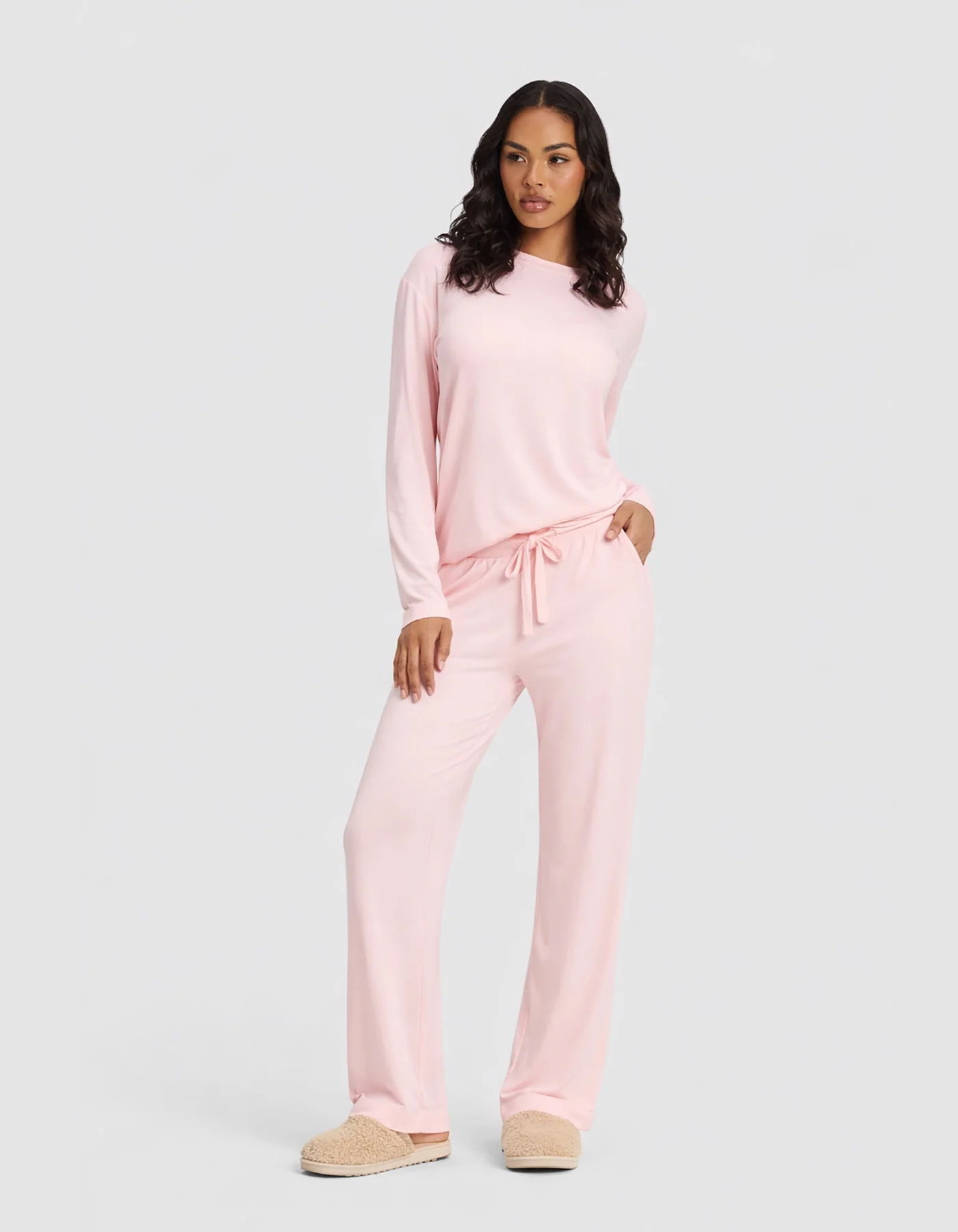 Women's Bamboo Stretch-Knit Long Sleeve Lounge Tee & Pant Set - Image 15