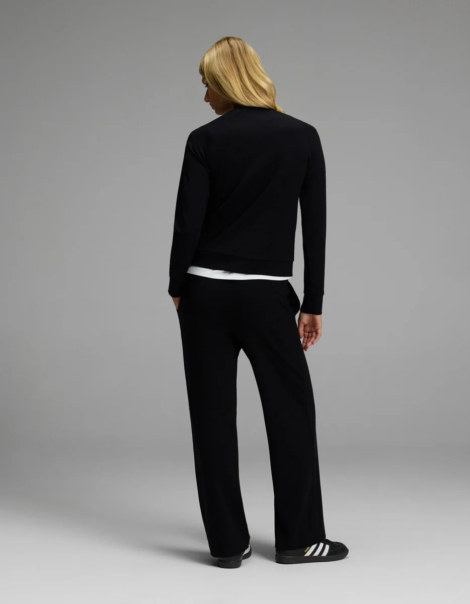 Women's Brushed Bamboo Pullover Crew & Wide Leg Pull On Pant Set - Image 11